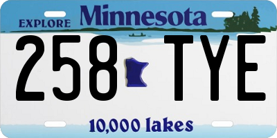 MN license plate 258TYE