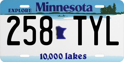 MN license plate 258TYL