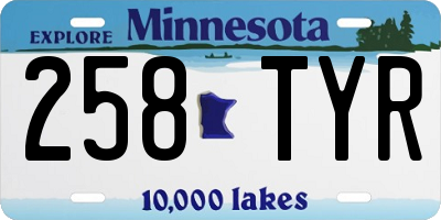 MN license plate 258TYR