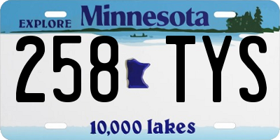 MN license plate 258TYS