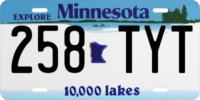 MN license plate 258TYT