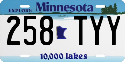 MN license plate 258TYY