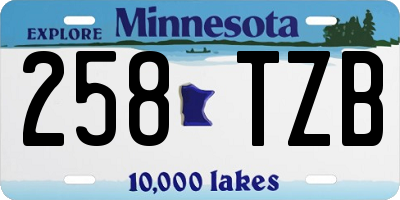 MN license plate 258TZB