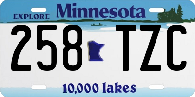 MN license plate 258TZC