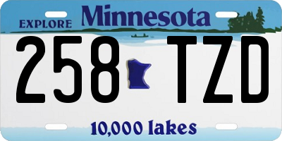 MN license plate 258TZD
