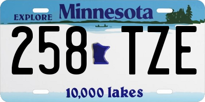 MN license plate 258TZE