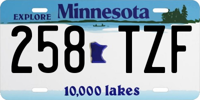 MN license plate 258TZF