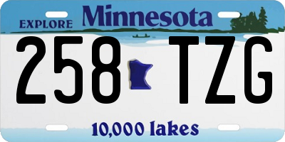 MN license plate 258TZG