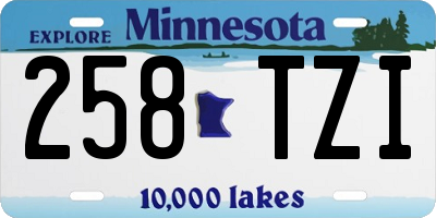 MN license plate 258TZI