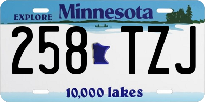 MN license plate 258TZJ