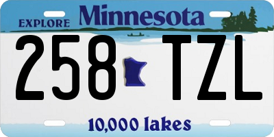MN license plate 258TZL