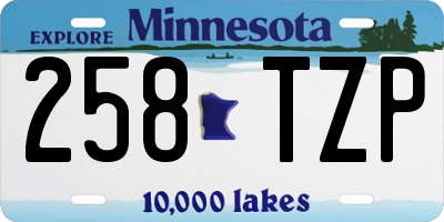 MN license plate 258TZP