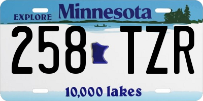 MN license plate 258TZR