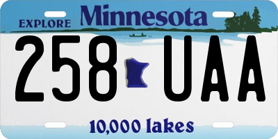 MN license plate 258UAA