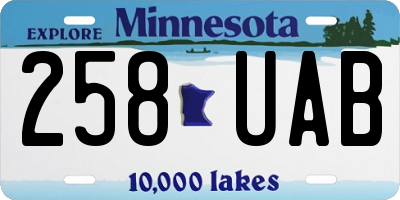 MN license plate 258UAB