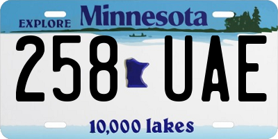 MN license plate 258UAE