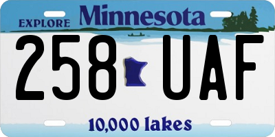 MN license plate 258UAF