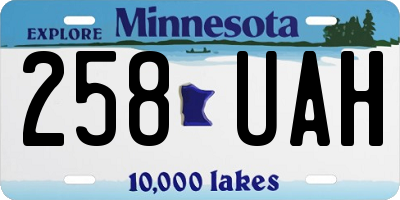 MN license plate 258UAH