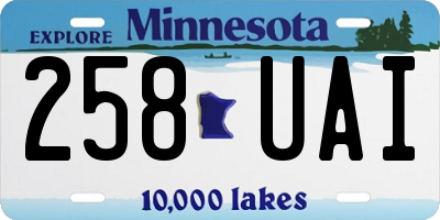 MN license plate 258UAI