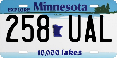 MN license plate 258UAL