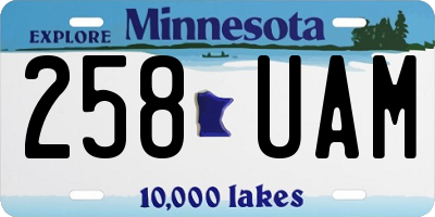 MN license plate 258UAM