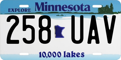 MN license plate 258UAV