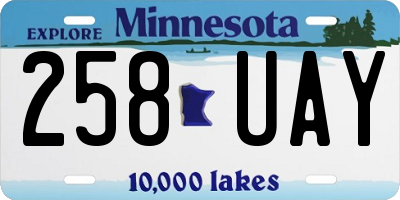 MN license plate 258UAY