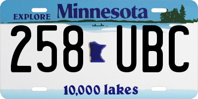 MN license plate 258UBC