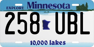 MN license plate 258UBL