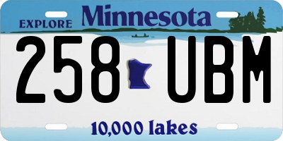MN license plate 258UBM
