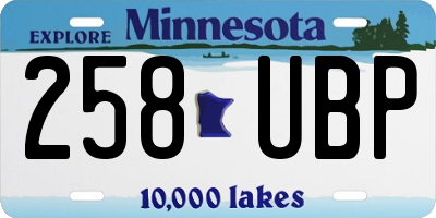 MN license plate 258UBP
