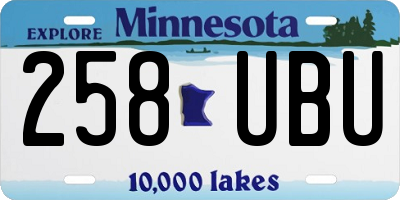 MN license plate 258UBU