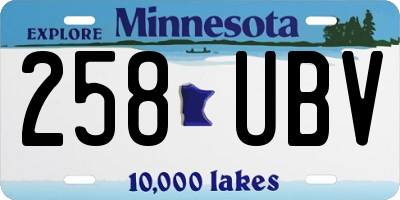MN license plate 258UBV