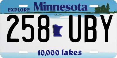 MN license plate 258UBY