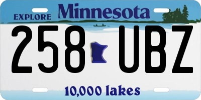 MN license plate 258UBZ