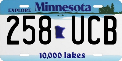 MN license plate 258UCB