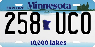 MN license plate 258UCO
