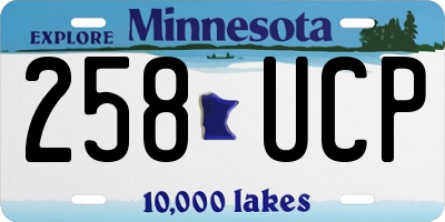 MN license plate 258UCP