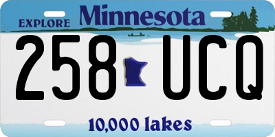 MN license plate 258UCQ