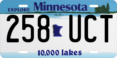 MN license plate 258UCT