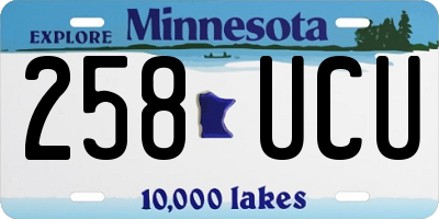 MN license plate 258UCU