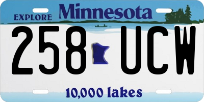 MN license plate 258UCW