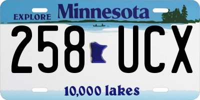 MN license plate 258UCX