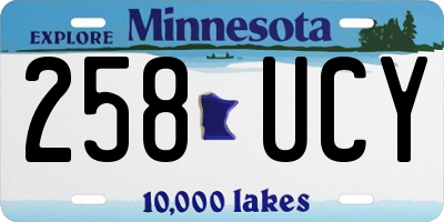 MN license plate 258UCY