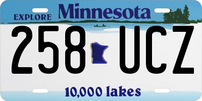 MN license plate 258UCZ