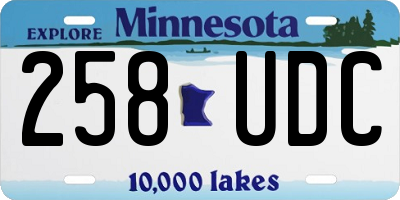 MN license plate 258UDC