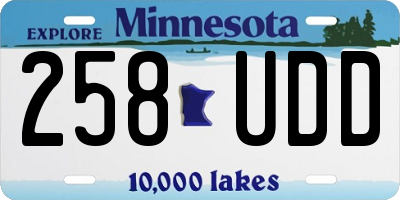 MN license plate 258UDD