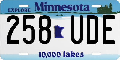 MN license plate 258UDE