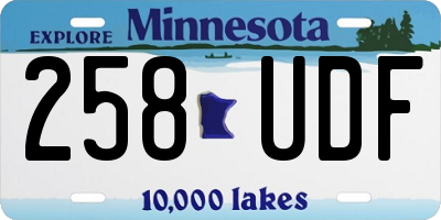 MN license plate 258UDF