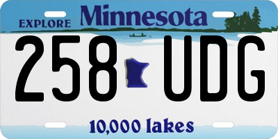 MN license plate 258UDG